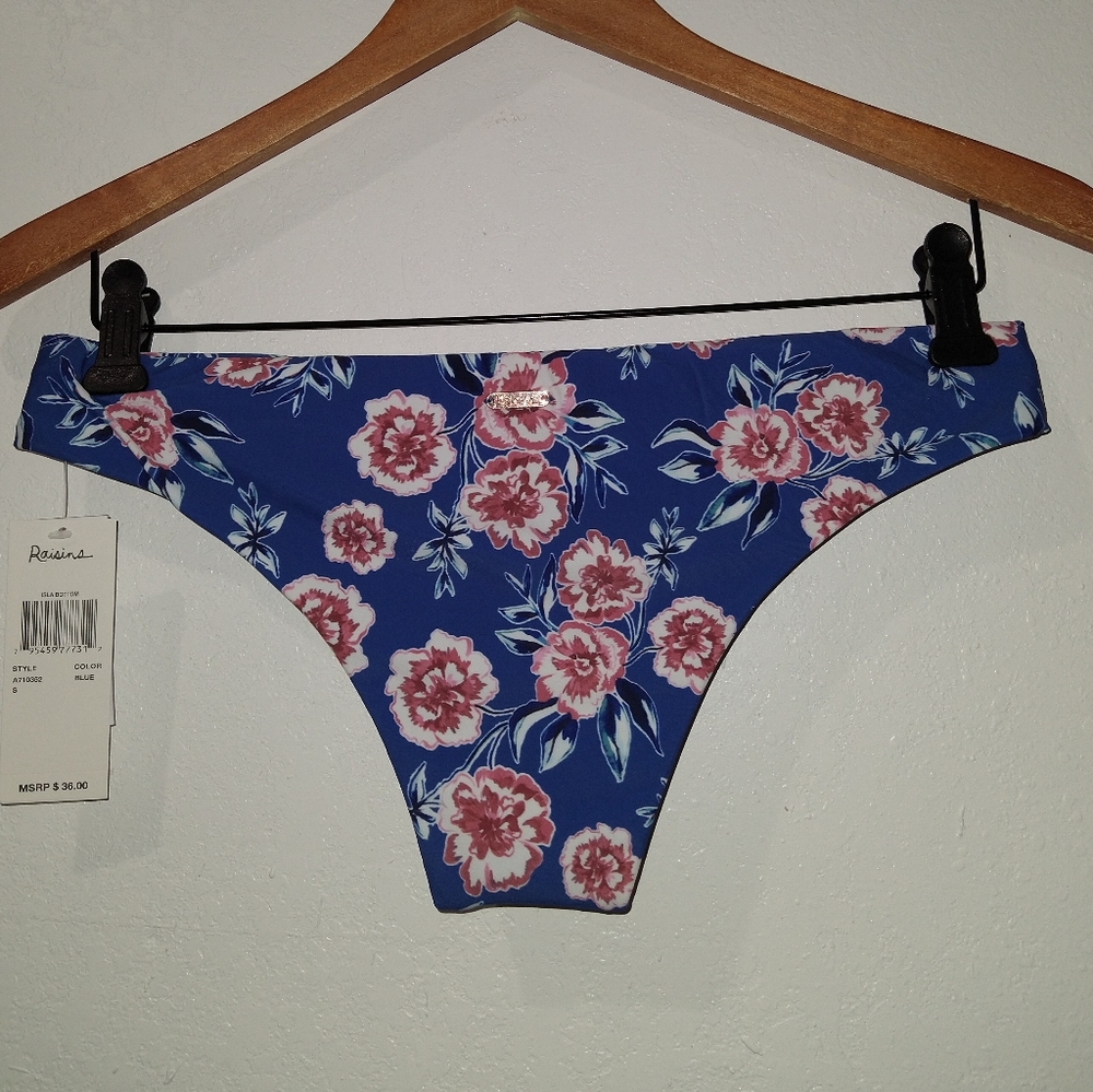 NWT RAISINS Isla Blue Floral Bikini - Picture 6 of 9
